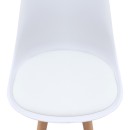 Καρέκλα τραπεζαρίας Viva Megapap PP - PU λευκό - ξύλινο φυσικό πόδι 48,5x54x80εκ.