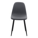 Καρέκλα τραπεζαρίας Iris Megapap γκρι ύφασμα - μεταλλικό μαύρο πόδι 43x50x85εκ. | Σετ 4 τεμ