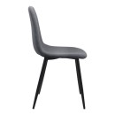 Καρέκλα τραπεζαρίας Iris Megapap γκρι ύφασμα - μεταλλικό μαύρο πόδι 43x50x85εκ. | Σετ 4 τεμ