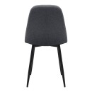 Καρέκλα τραπεζαρίας Iris Megapap γκρι ύφασμα - μεταλλικό μαύρο πόδι 43x50x85εκ. | Σετ 4 τεμ