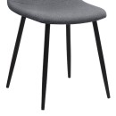 Καρέκλα τραπεζαρίας Iris Megapap γκρι ύφασμα - μεταλλικό μαύρο πόδι 43x50x85εκ. | Σετ 4 τεμ
