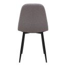 Καρέκλα τραπεζαρίας Iris Megapap μπεζ ύφασμα - μεταλλικό μαύρο πόδι 43x50x85εκ. | Σετ 4 τεμ