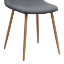 Καρέκλα τραπεζαρίας Iris Megapap γκρι ύφασμα - μεταλλικό φυσικό πόδι 43x50x85εκ. | Σετ 4 τεμ