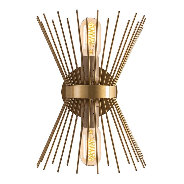 Απλίκα τοίχου Kirpi Megapap E27 μεταλλική χρώμα χρυσό 23x5x33εκ.