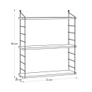 Ραφιέρα τοίχου Armoni Megapap χρώμα sapphire oak - καφέ μέταλλο 72x20x85εκ.