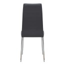 Καρέκλα τραπεζαρίας Rosa Megapap γκρι PU - μεταλλικό πόδι χρωμίου 41x48x98εκ. | Σετ 4 τεμ