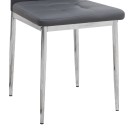 Καρέκλα τραπεζαρίας Rosa Megapap γκρι PU - μεταλλικό πόδι χρωμίου 41x48x98εκ. | Σετ 4 τεμ