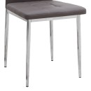 Καρέκλα τραπεζαρίας Rosa Megapap καφέ PU - μεταλλικό πόδι χρωμίου 41x48x98εκ. | Σετ 4 τεμ