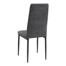 Καρέκλα τραπεζαρίας Rosa Megapap γκρι ύφασμα - μεταλλικό μαύρο πόδι 41x51x96εκ. | Σετ 4 τεμ