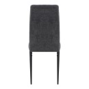 Καρέκλα τραπεζαρίας Rosa Megapap γκρι ύφασμα - μεταλλικό μαύρο πόδι 41x51x96εκ. | Σετ 4 τεμ