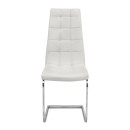 Καρέκλα τραπεζαρίας Vela Megapap λευκό PU - μεταλλική βάση χρωμίου 41x61x107εκ.