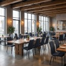 Καρέκλα τραπεζαρίας Fina Megapap ανθρακί ύφασμα - μεταλλικό μαύρο πόδι 43x58x95εκ. | Σετ 4 τεμ