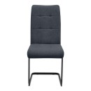 Καρέκλα τραπεζαρίας Laura Megapap ανθρακί ύφασμα - μεταλλική μαύρη βάση 42x58x98εκ. | Σετ 4 τεμ