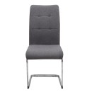 Καρέκλα τραπεζαρίας Laura Megapap γκρι ύφασμα - μεταλλική βάση χρωμίου 42x58x98εκ. | Σετ 4 τεμ