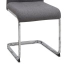 Καρέκλα τραπεζαρίας Laura Megapap γκρι ύφασμα - μεταλλική βάση χρωμίου 42x58x98εκ. | Σετ 4 τεμ