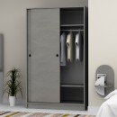 Ντουλάπα ρούχων Regio Megapap δίφυλλη συρόμενη χρώμα γκρι σκυροδέματος 120x60x200εκ.