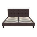 Κρεβάτι Sissy Megapap από τεχνόδερμα χρώμα καφέ 160x200εκ.