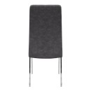 Καρέκλα τραπεζαρίας Alma Megapap γκρι PU - μεταλλικό πόδι χρωμίου 42x53x97εκ. | Σετ 4 τεμ