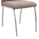 Καρέκλα τραπεζαρίας Alma Megapap μπεζ PU - μεταλλικό πόδι χρωμίου 42x53x97εκ. | Σετ 4 τεμ