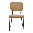 Καρέκλα τραπεζαρίας Kevin Megapap μουσταρδί ύφασμα - μεταλλικό μαύρο πόδι 48x51x87εκ. | Σετ 4 τεμ