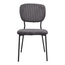 Καρέκλα τραπεζαρίας Kevin Megapap γκρι ύφασμα - μεταλλικό μαύρο πόδι 48x51x87εκ. | Σετ 4 τεμ