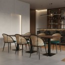 Καρέκλα τραπεζαρίας Jacob Megapap pe rattan - κυπαρισσί βελούδο - μεταλλικό μαύρο πόδι 52x50x77εκ. | Σετ 2 τεμ