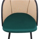 Καρέκλα τραπεζαρίας Jacob Megapap pe rattan - κυπαρισσί βελούδο - μεταλλικό μαύρο πόδι 52x50x77εκ. | Σετ 2 τεμ