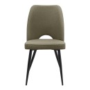 Καρέκλα τραπεζαρίας Christy Megapap λαδί ύφασμα - μεταλλικό μαύρο πόδι 47x59x90εκ. | Σετ 4 τεμ