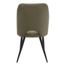 Καρέκλα τραπεζαρίας Christy Megapap λαδί ύφασμα - μεταλλικό μαύρο πόδι 47x59x90εκ. | Σετ 4 τεμ