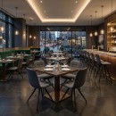 Καρέκλα τραπεζαρίας Bianca Megapap γκρι ύφασμα - μεταλλικό μαύρο πόδι 43x56x84εκ. | Σετ 4 τεμ