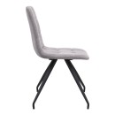 Καρέκλα τραπεζαρίας Bianca Megapap μπεζ ύφασμα - μεταλλικό μαύρο πόδι 43x56x84εκ. | Σετ 4 τεμ