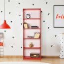 Βιβλιοθήκη Max Megapap σε χρώμα κόκκινο 58x23x170εκ.