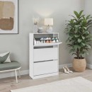 Παπουτσοθήκη Flat Duo Megapap 18 ζεύγων σε χρώμα λευκό 73x26x119εκ.