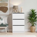 Παπουτσοθήκη Flat Duo Megapap 18 ζεύγων σε χρώμα λευκό 73x26x119εκ.