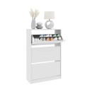 Παπουτσοθήκη Flat Duo Megapap 18 ζεύγων σε χρώμα λευκό 73x26x119εκ.