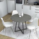 Τραπέζι Rubes Megapap χρώμα γκρι σκυροδέματος 100x100x78εκ.