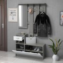 Έπιπλο εισόδου Raynold Megapap χρώμα γκρι σκυροδέματος - λευκό 100x30x180εκ.