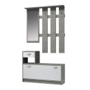 Έπιπλο εισόδου Raynold Megapap χρώμα γκρι σκυροδέματος - λευκό 100x30x180εκ.