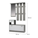 Έπιπλο εισόδου Raynold Megapap χρώμα γκρι σκυροδέματος - λευκό 100x30x180εκ.