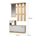 Έπιπλο εισόδου Raynold Megapap χρώμα φυσικό οξιάς - λευκό 100x30x180εκ.