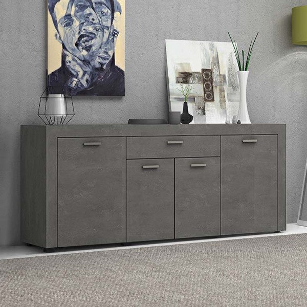 Μπουφές μελαμίνης Joseph Megapap χρώμα ανθρακί 177x40x76εκ.