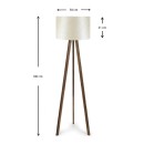 Φωτιστικό δαπέδου Rosling Megapap Mdf/ύφασμα Pvc χρώμα καρυδί/μπεζ 38x21x140εκ.