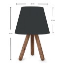 Φωτιστικό επιτραπέζιο Lander Megapap ύφασμα Pvc/ξύλο χρώμα μαύρο/καφέ 22x17x32εκ.