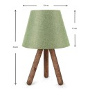 Φωτιστικό επιτραπέζιο Lander Megapap ύφασμα Pvc/ξύλο χρώμα κυπαρισσί/καφέ 22x17x32εκ.