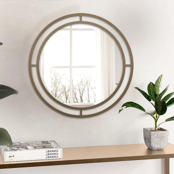 Καθρέφτης τοίχου Merlin Megapap χρώμα χρυσό 57x2x57εκ.