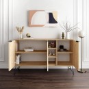 Μπουφές μελαμίνης Flynn Megapap χρώμα φυσικό οξιάς 142x35,6x83εκ.