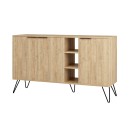 Μπουφές μελαμίνης Flynn Megapap χρώμα φυσικό οξιάς 142x35,6x83εκ.