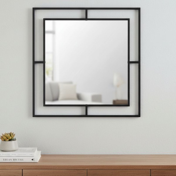 Καθρέφτης τοίχου Callista Megapap χρώμα μαύρο 58,6x2x58,6εκ.