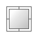 Καθρέφτης τοίχου Callista Megapap χρώμα μαύρο 58,6x2x58,6εκ.