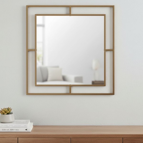 Καθρέφτης τοίχου Callista Megapap χρώμα χρυσό 58,6x2x58,6εκ.